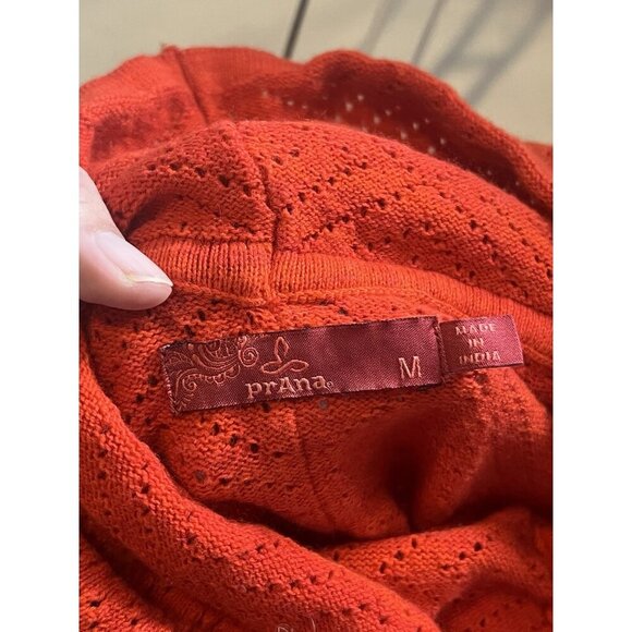 Prana red cotton/wool blend Knit cedar sweater cowl neck Size Medium - Picture 14 of 16